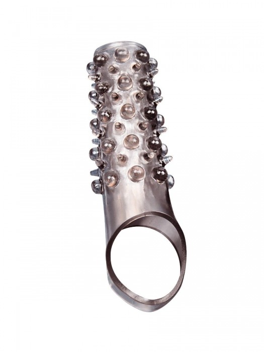 Дымчатая насадка на пенис с шипами и выпуклостями - 12 см. - Sex Expert - в Королеве купить с доставкой