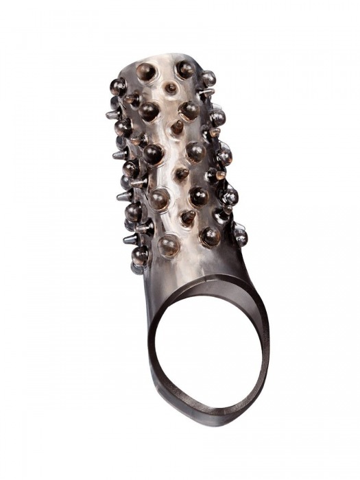 Дымчатая насадка на пенис с шипами и выпуклостями - 12,5 см. - Sex Expert - в Королеве купить с доставкой