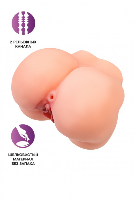 Реалистичный мастурбатор в форме попки с 2 любовными входами - No Name - в Королеве купить с доставкой
