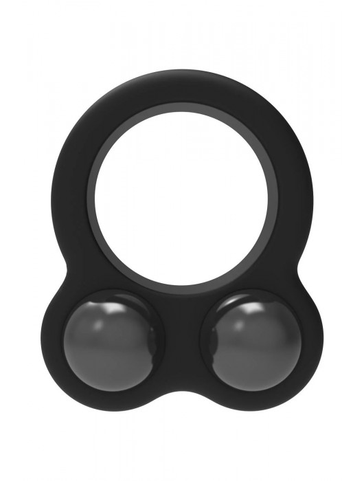 Черное эрекционное кольцо с утяжелителями Cockring Dual Weight - Dream Toys - в Королеве купить с доставкой