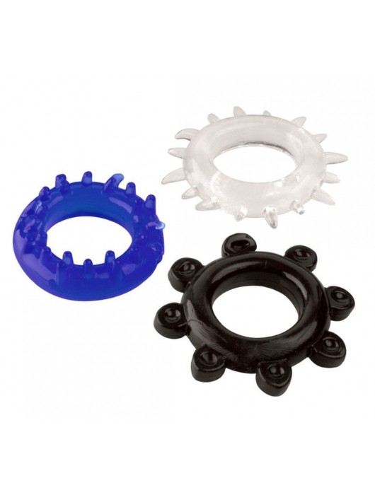 Набор из 3 эрекционных колец разного цвета и рельефа - Boys of Toys - в Королеве купить с доставкой