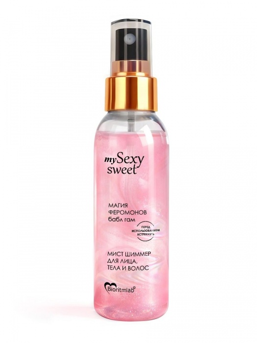 Мист для лица, тела и волос Sexy Sweet с ароматом бабл-гам, шиммером и феромонами - 95 мл. -  - Магазин феромонов в Королеве