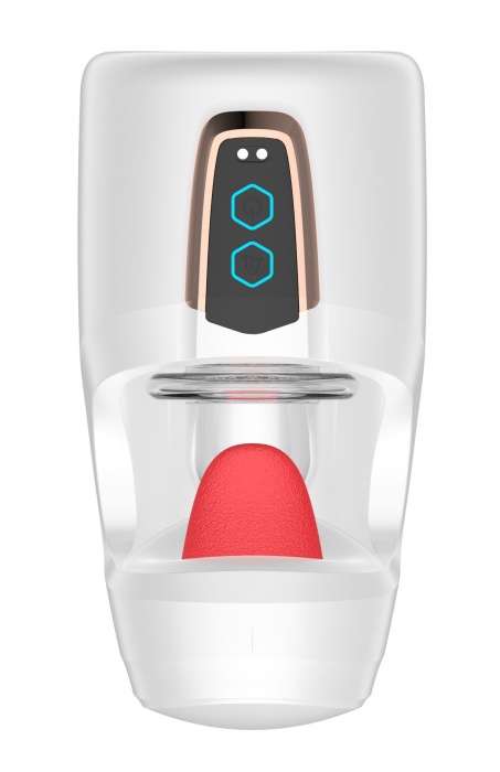 Белый мастурбатор с язычком и возвратно-поступательными движениями - Secwell - в Королеве купить с доставкой