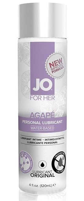 Женский лубрикант на водной основе JO AGAPE LUBRICANT ORIGINAL - 120 мл. - System JO - купить с доставкой в Королеве