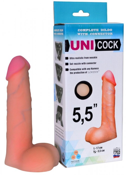 Фаллическая насадка Харнесс UNICOCK 5,5  - 17 см. - LOVETOY (А-Полимер) - купить с доставкой в Королеве