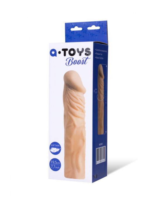 Насадка с ярко выраженной головкой и рельефным стволом - 19 см. - A-toys - в Королеве купить с доставкой