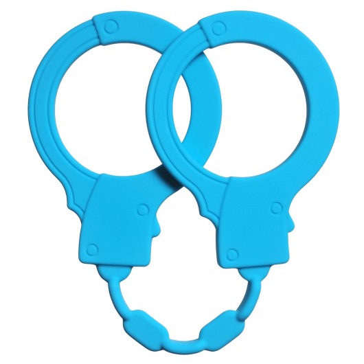 Голубые силиконовые наручники Stretchy Cuffs Turquoise - Lola Games - купить с доставкой в Королеве