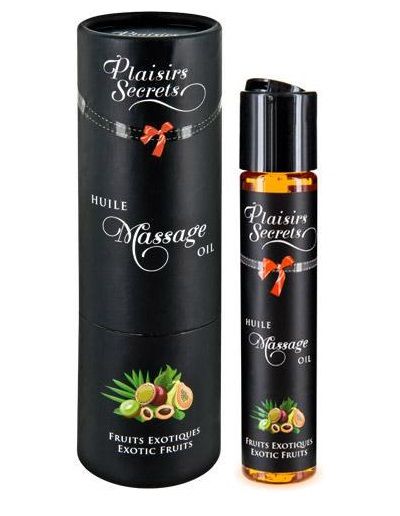 Массажное масло с ароматом экзотических фруктов Huile de Massage Gourmande Fruits Exotiques - 59 мл. - Plaisir Secret - купить с доставкой в Королеве