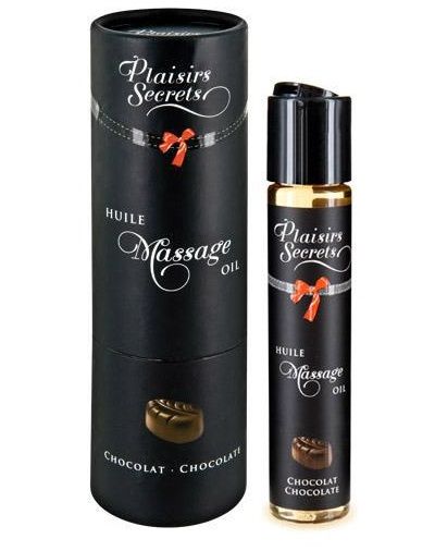 Массажное масло с ароматом шоколада Huile de Massage Gourmande Chocolat - 59 мл. - Plaisir Secret - купить с доставкой в Королеве