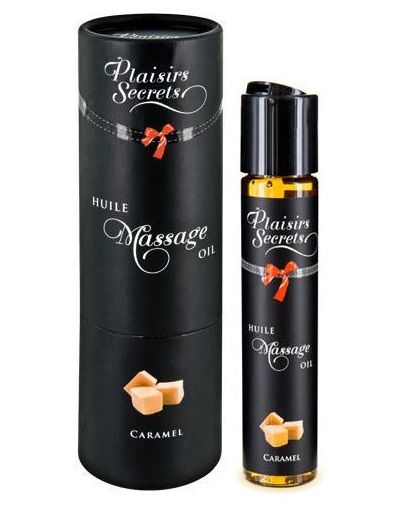 Массажное масло с ароматом карамели Huile de Massage Gourmande Caramel - 59 мл. - Plaisir Secret - купить с доставкой в Королеве