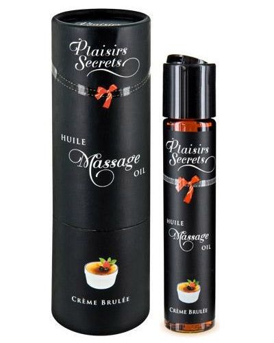 Массажное масло с ароматом крем брюле Huile de Massage Gourmande Creme Brulée - 59 мл. - Plaisir Secret - купить с доставкой в Королеве