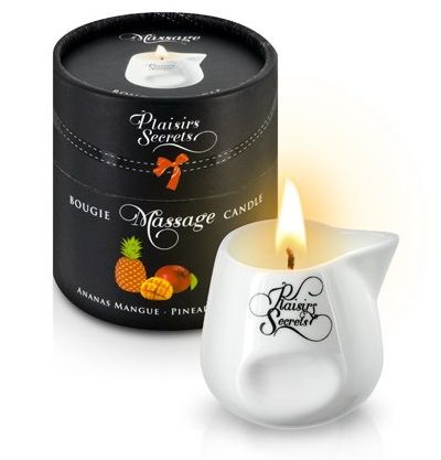 Массажная свеча с ароматом манго и ананаса Bougie de Massage Ananas Mangue - 80 мл. - Plaisir Secret - купить с доставкой в Королеве