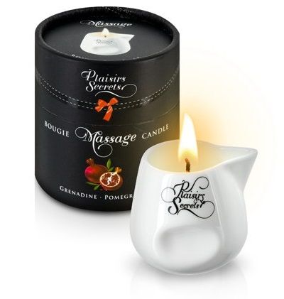 Массажная свеча с ароматом граната Bougie de Massage Gourmande Grenadine - 80 мл. - Plaisir Secret - купить с доставкой в Королеве