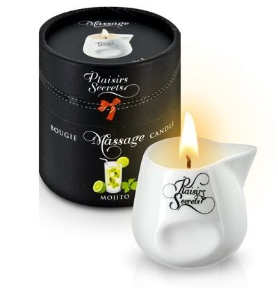 Массажная свеча с ароматом мохито Bougie de Massage Mojito - 80 мл. - Plaisir Secret - купить с доставкой в Королеве