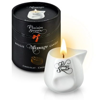 Массажная свеча с ароматом шоколада Bougie de Massage Gourmande Chocolat - 80 мл. - Plaisir Secret - купить с доставкой в Королеве