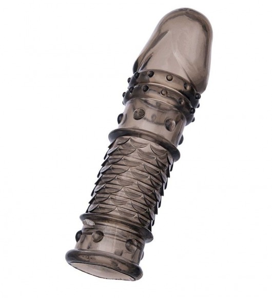 Дымчатая закрытая насадка ToyFa XLover с чешуйками и пупырышками - 13,5 см. - ToyFa - в Королеве купить с доставкой