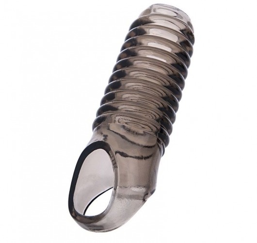 Дымчатая насадка с рёбрышками и подхватом мошонки ToyFa XLover - 12,5 см. - ToyFa - в Королеве купить с доставкой