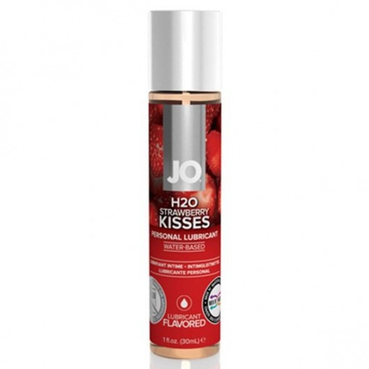 Смазка с ароматом клубники JO Flavored Strawberry Kiss - 30 мл. - System JO - купить с доставкой в Королеве