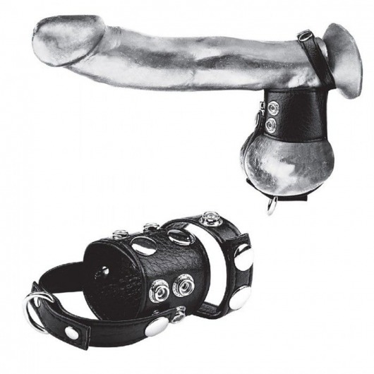 Утяжка на пенис и мошонку Cock Ring With 1.5  Ball Stretcher And Optional Weight Ring - BlueLine - купить с доставкой в Королеве