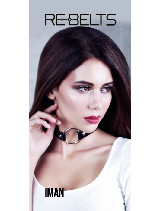 Чёрный чокер-кляп Iman Black - Rebelts - купить с доставкой в Королеве