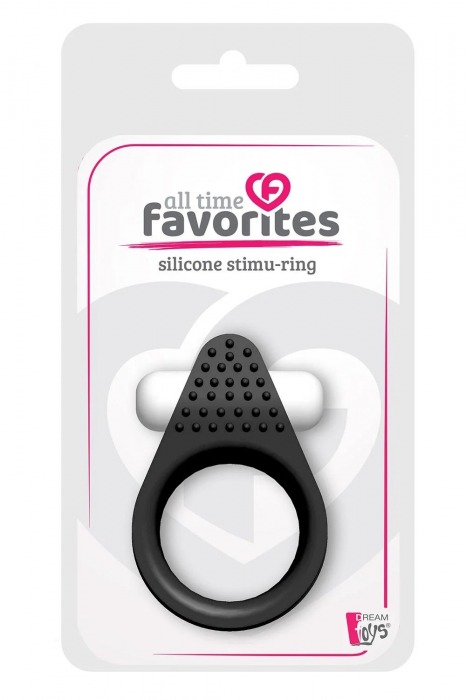 Чёрное эрекционное кольцо LIT-UP SILICONE STIMU RING 1 BLACK - Dream Toys - в Королеве купить с доставкой