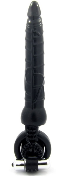 Черная вибронасадка с анальным стимулятором - ToyFa - в Королеве купить с доставкой