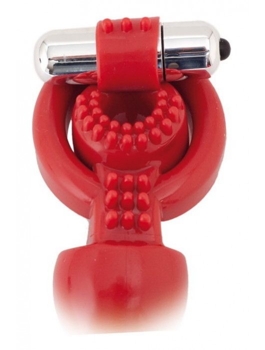 Красная вибронасадка с анальным стимулятором - ToyFa - в Королеве купить с доставкой