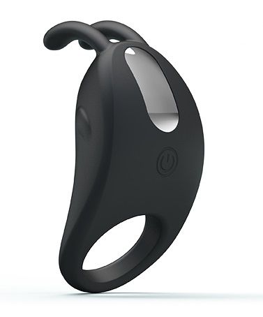 Чёрное эрекционное кольцо с вибрацией Rabbit Vibrator - Baile - в Королеве купить с доставкой
