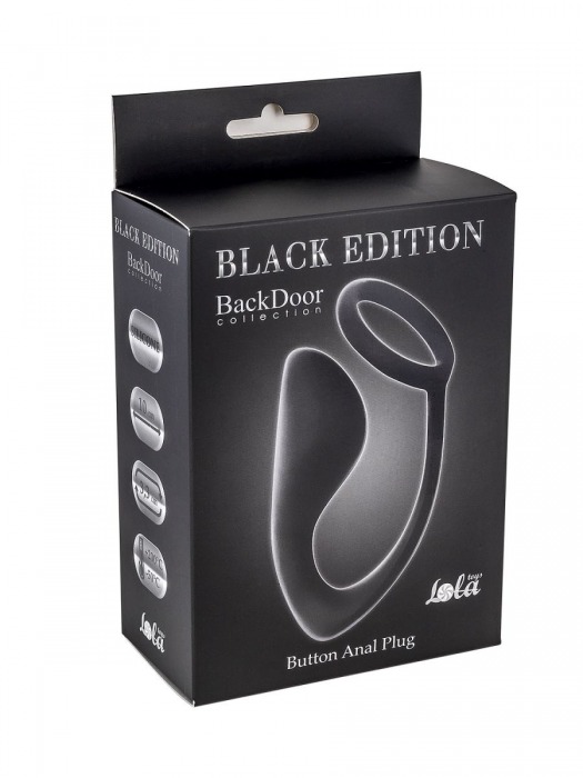 Чёрное эрекционное кольцо с анальной пробкой Button Anal Plug - Lola Games - в Королеве купить с доставкой