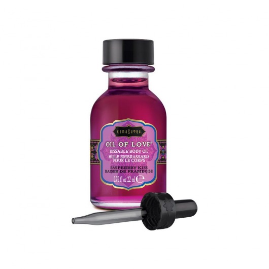 Масло для ласк с ароматом малины Oil of Love Raspberry Kiss - 22 мл. - Kama Sutra - купить с доставкой в Королеве