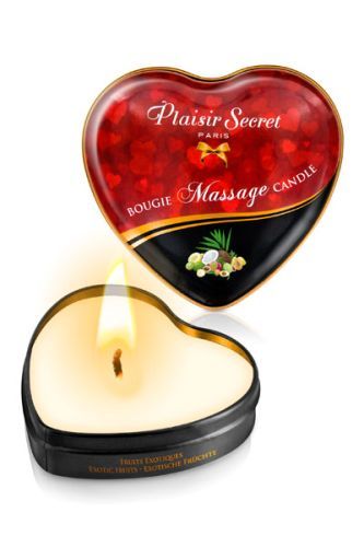 Массажная свеча с ароматом экзотических фруктов Bougie Massage Candle - 35 мл. - Plaisir Secret - купить с доставкой в Королеве