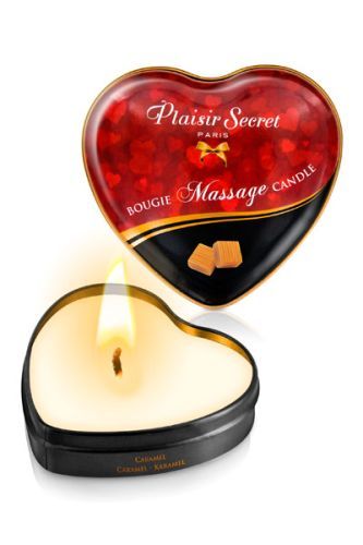 Массажная свеча с ароматом карамели Bougie Massage Candle - 35 мл. - Plaisir Secret - купить с доставкой в Королеве