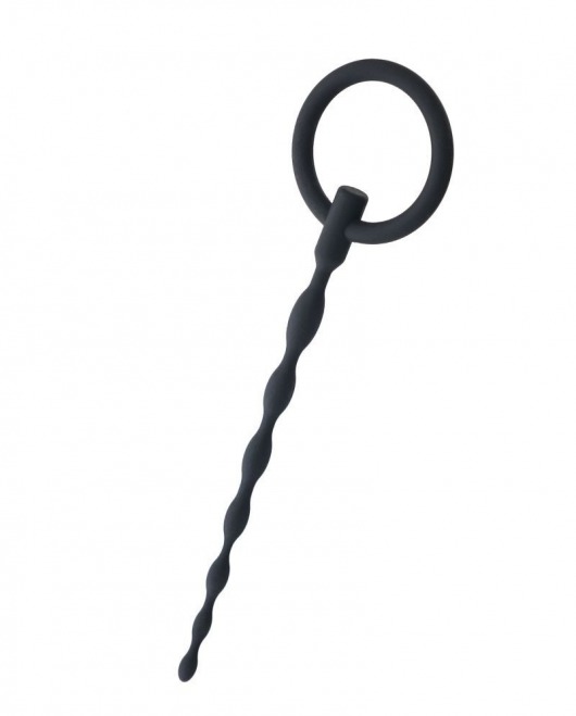 Чёрный уретральный плаг с кольцом - ToyFa - купить с доставкой в Королеве