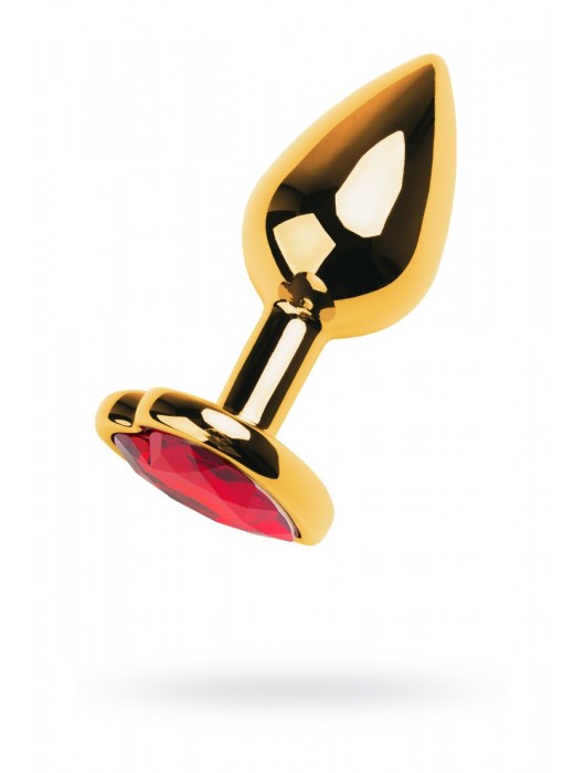 Золотистая анальная пробка с кристаллом-сердцем - 7,5 см. - ToyFa - купить с доставкой в Королеве