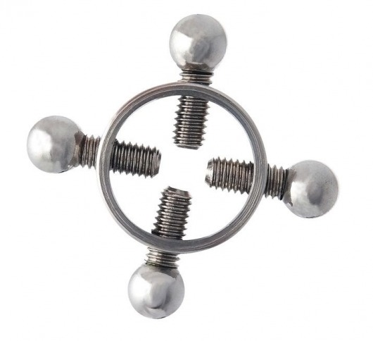 Серебристые зажимы для сосков на винтах - ToyFa - купить с доставкой в Королеве