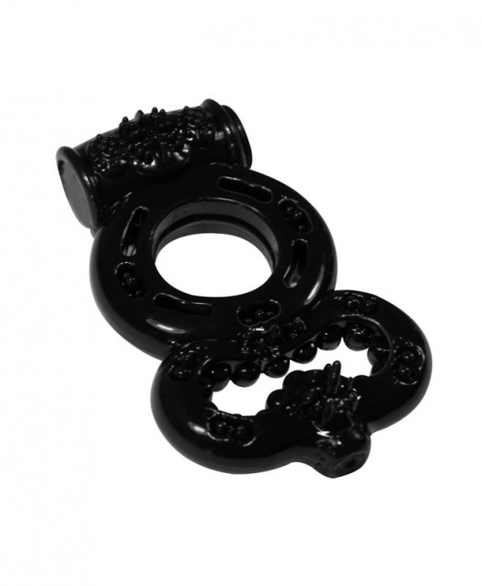 Чёрное эрекционное кольцо Rings Treadle с подхватом - Lola Games - в Королеве купить с доставкой