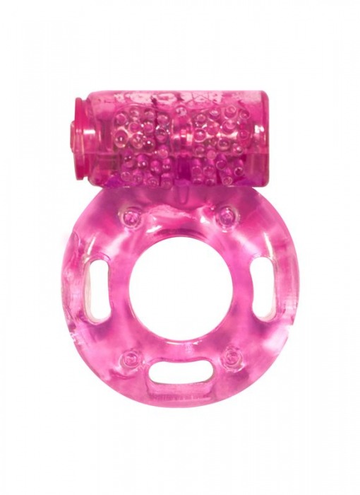 Розовое эрекционное кольцо с вибрацией Rings Axle-pin - Lola Games - в Королеве купить с доставкой