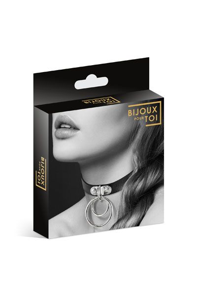 Черный чокер с двумя кольцами - Bijoux Pour Toi - купить с доставкой в Королеве