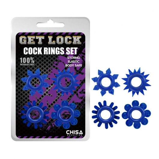 Набор из 4 синих колец Get Lock - Chisa - в Королеве купить с доставкой