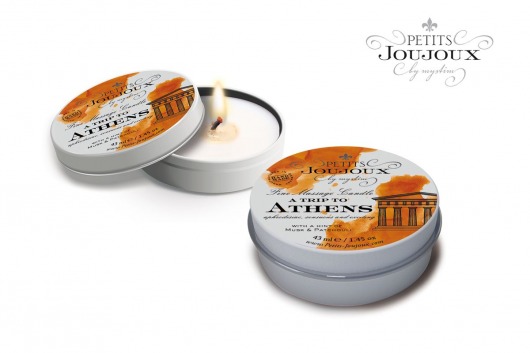 Массажная свеча Petits Joujoux Athens с ароматом муската и пачули - 33 гр. - MyStim - купить с доставкой в Королеве
