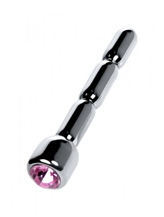 Серебристый уретральный плаг со стразом - 7 см. - ToyFa - купить с доставкой в Королеве