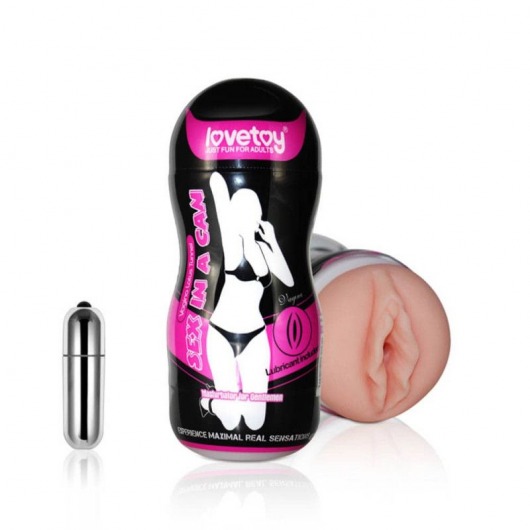 Мастурбатор-вагина Sex In A Can Vibra Vagina Tunnel - Lovetoy - в Королеве купить с доставкой