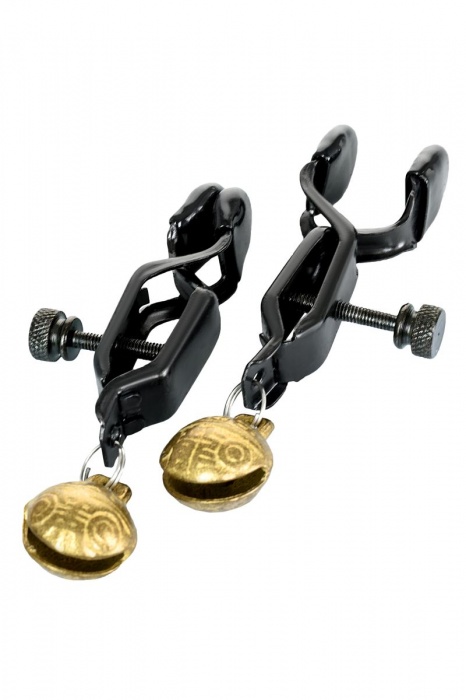 Черно-золотистые зажимы для сосков TOYFA Theatre - ToyFa - купить с доставкой в Королеве