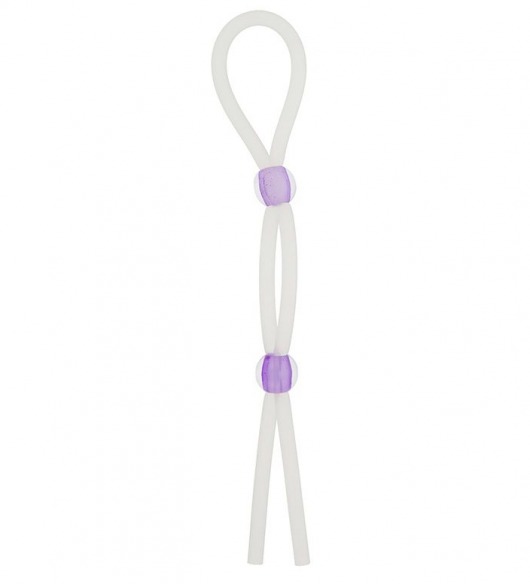 Прозрачное эрекционное кольцо-лассо SILICONE LASSO COCK RING DUAL BEADS - NMC - в Королеве купить с доставкой