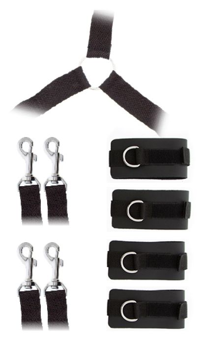Комплект наручников и поножей LUXURIOUS BED RESTRAINT CUFF SET - Blush Novelties - купить с доставкой в Королеве