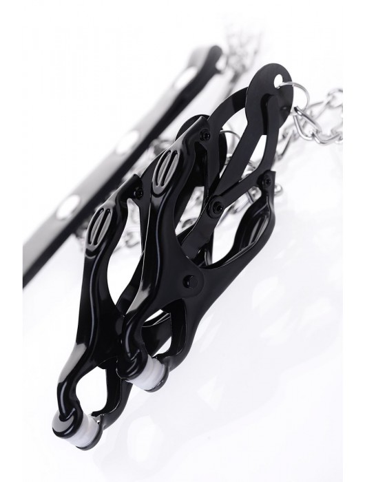 Черно-серебристые зажимы для сосков с кольцом для пениса TOYFA Metal - ToyFa - купить с доставкой в Королеве