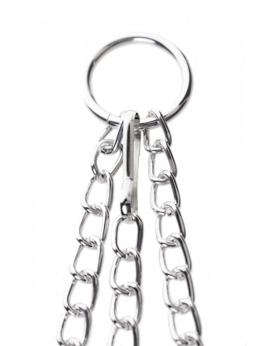 Черно-серебристые зажимы для сосков с кольцом для пениса TOYFA Metal - ToyFa - купить с доставкой в Королеве