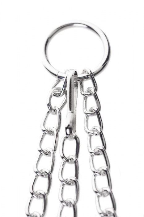 Серебристо-чёрные зажимы для сосков с кольцом для пениса TOYFA Metal - ToyFa - купить с доставкой в Королеве