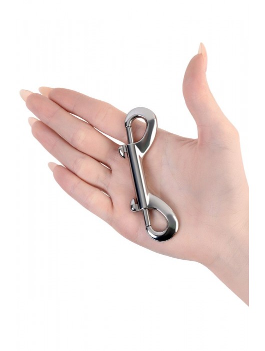 Серебристый двухсторонний карабин TOYFA Metal - ToyFa - купить с доставкой в Королеве