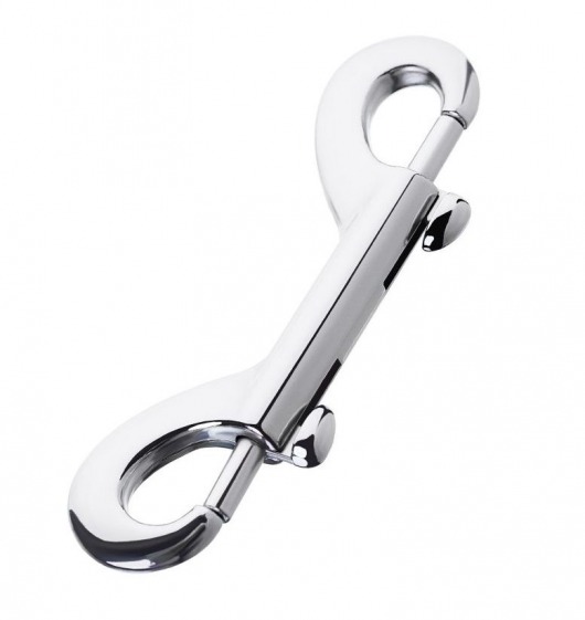 Серебристый двухсторонний карабин TOYFA Metal - ToyFa - купить с доставкой в Королеве